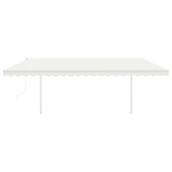 VIDAXL Auvent Automatique Rétractable Poteaux 5x3,5 M Crème -Pas Cher Jardinoa Magasin 6426dde4d5e6a7.18723881