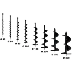 Lot De Mèches ø 40 + 60 + 80 + 100 + 150 + 200 + 250 + 300 Mm Pour Tarière Thermique