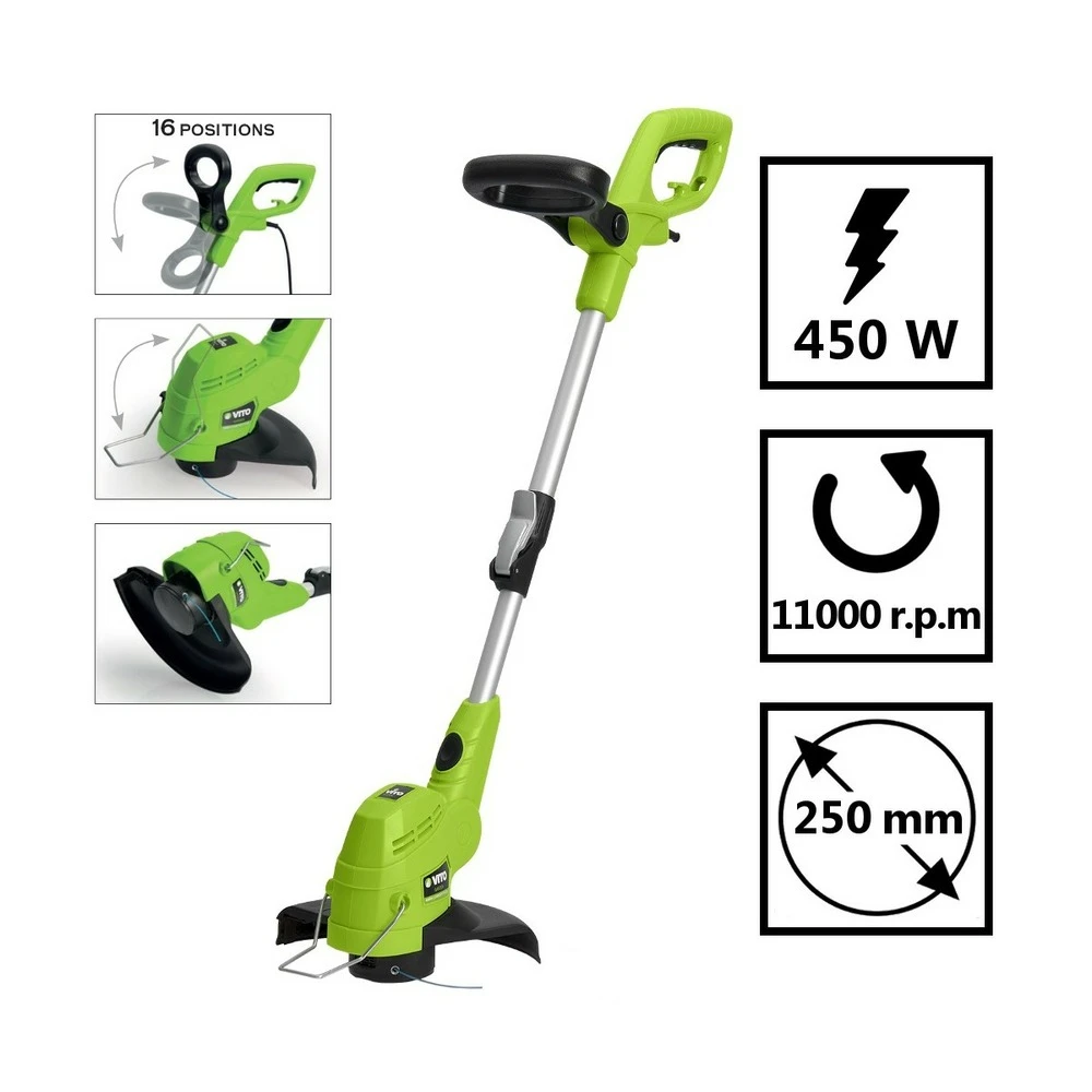Coupe Bordures Electrique 450w Vito Tige Extensible -coupe 25cm-tête Automatique 2 Coupe Bordures Electrique 450w Vito Tige Extensible -coupe 25cm-tête Automatique – Image 2
