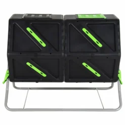 VIDAXL Composteur à Tambour à Double Chambre 88x60x74 Cm 210 L Pp -Pas Cher Jardinoa Magasin 64302906470663.70242491