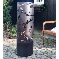 ESSCHERT DESIGN Baril à Feu Birds On Twig Acier Au Carbone Noir Ff409 -Pas Cher Jardinoa Magasin 6437284f6bd910.05978016