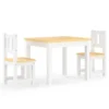 VIDAXL Ensemble De Table Et Chaises Pour Enfants 3 Pcs Blanc Et Beige