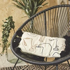 Fauteuil Acapulco Forme D'oeuf - Noir - Fauteuil 4 Pieds Design Rétro. Cordage Plastique. Intérieur / Extérieur -Pas Cher Jardinoa Magasin 64467b0450a7b1.17475244