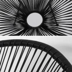 Fauteuil Acapulco Forme D'oeuf - Noir - Fauteuil 4 Pieds Design Rétro. Cordage Plastique. Intérieur / Extérieur -Pas Cher Jardinoa Magasin 64467b0457acd7.68247748