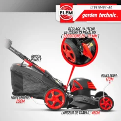 Tondeuse à Gazon électrique Tractée 1800w - 46cm Avec Carter En Acier - Elem Gar -Pas Cher Jardinoa Magasin 644acbe519a176.10735400