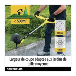 Coupe-bordure électrique Powerplus Powxg30033 - 500 W, 320 Mm ø, Jardinage Outillage, Coupe-herbe & Coupe-bordures Pour Votre -Pas Cher Jardinoa Magasin 644acde50af2c9.20548010