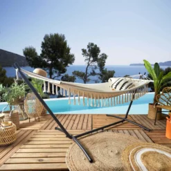 Hamac Beige à Franges Terre Inconnue 285 X 90 Cm -Pas Cher Jardinoa Magasin 644be8b92e27f8.72658908