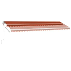 VIDAXL Auvent Automatique Capteur De Vent Led 600x300 Cm Orange Marron -Pas Cher Jardinoa Magasin 64515c61357d15.65039567