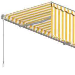 VIDAXL Auvent Rétractable Automatique Avec Store 5x3 M Jaune Et Blanc -Pas Cher Jardinoa Magasin 64515c6c4efba3.42471792