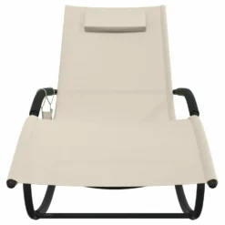 VIDAXL Chaises Longues à Bascule 2 Pcs Crème Acier Et Textilène 10 VIDAXL Chaises Longues à Bascule 2 Pcs Crème Acier Et Textilène -Pas Cher Jardinoa Magasin 64535012e4dce0.74281194