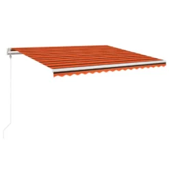 VIDAXL Auvent Rétractable Automatique 450x350 Cm Orange Et Marron