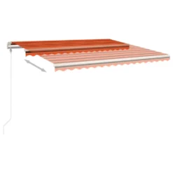 VIDAXL Auvent Rétractable Automatique 450x350 Cm Orange Et Marron -Pas Cher Jardinoa Magasin 645657c90c9374.70717518