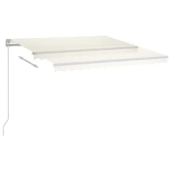 VIDAXL Auvent Manuel Rétractable Avec Led 450x350 Cm Crème -Pas Cher Jardinoa Magasin 645657cba32be9.69286119