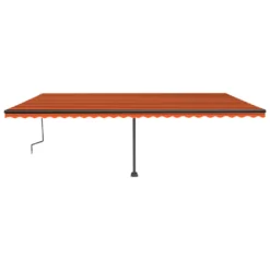 VIDAXL Auvent Manuel Rétractable Avec Led 600x350 Cm Orange Et Marron -Pas Cher Jardinoa Magasin 645657d05aebc9.41263370