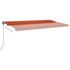 VIDAXL Auvent Manuel Rétractable Avec Led 6x3,5 M Orange Et Marron -Pas Cher Jardinoa Magasin 645657da79b8b8.45876883