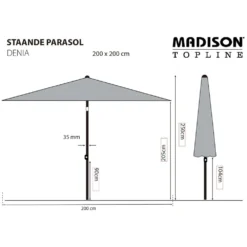 Madison Parasol Denia 200x200 Cm Taupe -Pas Cher Jardinoa Magasin 6458018b182099.76631319