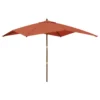 VIDAXL Parasol De Jardin Avec Mât En Bois Terre Cuite 300x300x273 Cm