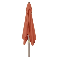 VIDAXL Parasol De Jardin Avec Mât En Bois Terre Cuite 300x300x273 Cm -Pas Cher Jardinoa Magasin 645801d81ea947.73436921