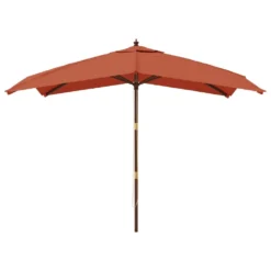 VIDAXL Parasol De Jardin Avec Mât En Bois Terre Cuite 300x300x273 Cm -Pas Cher Jardinoa Magasin 645801d824e817.68825722