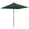 VIDAXL Parasol De Jardin Avec Mât En Bois Vert 198x198x231 Cm