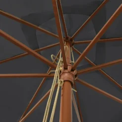 VIDAXL Parasol De Jardin Avec Mât En Bois Noir 300x300x273 Cm -Pas Cher Jardinoa Magasin 645801e11ad5e7.83246627