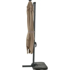 Parasol Jardin Déporté Led Alu "sun 4 Luxe" - Rectangle - 3 X 4 M - Taupe - Dalles à Lester Incluses -Pas Cher Jardinoa Magasin 645801e5756a25.08226538