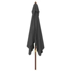 VIDAXL Parasol De Jardin Avec Mât En Bois Anthracite 300x300x273 Cm -Pas Cher Jardinoa Magasin 645801e9af4164.72554184