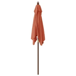VIDAXL Parasol De Jardin Avec Mât En Bois Terre Cuite 198x198x231 Cm -Pas Cher Jardinoa Magasin 645801ebc82447.47101964