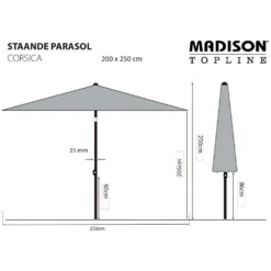 Madison Parasol Corsica 200x250 Cm Vert -Pas Cher Jardinoa Magasin 645801f0235e92.16257187