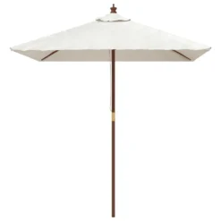 VIDAXL Parasol De Jardin Avec Mât En Bois Sable 198x198x231 Cm -Pas Cher Jardinoa Magasin 64580202af8263.89510346