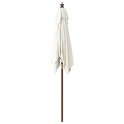 VIDAXL Parasol De Jardin Avec Mât En Bois Sable 198x198x231 Cm -Pas Cher Jardinoa Magasin 64580202b2d088.74258182