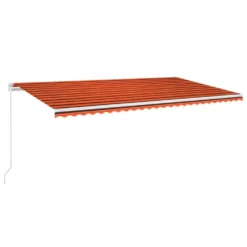 VIDAXL Auvent Manuel Rétractable 600x350 Cm Orange Et Marron -Pas Cher Jardinoa Magasin 645a959bb1af07.75093026