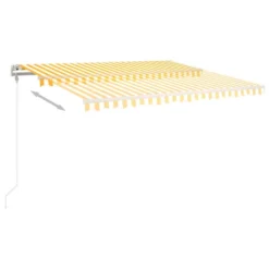 VIDAXL Auvent Rétractable Automatique 450x300 Cm Jaune Et Blanc -Pas Cher Jardinoa Magasin 645a959f59ccc2.77401717