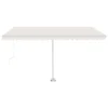 VIDAXL Auvent Manuel Rétractable Avec Led 450x350 Cm Crème