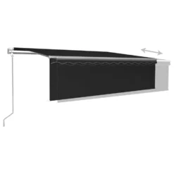 VIDAXL Auvent Rétractable Automatique Avec Store 5x3 M Anthracite -Pas Cher Jardinoa Magasin 645a95a6893951.49837615