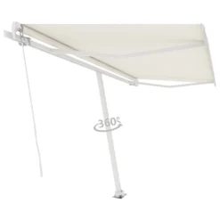 VIDAXL Auvent Manuel Rétractable Sur Pied 450x350 Cm Crème -Pas Cher Jardinoa Magasin 645a95ad4ea3e9.51768599