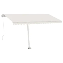 VIDAXL Auvent Manuel Rétractable Sur Pied 450x350 Cm Crème -Pas Cher Jardinoa Magasin 645a95ad5a67a0.63889213
