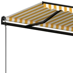 VIDAXL Auvent Rétractable Automatique 450x300 Cm Jaune Et Blanc -Pas Cher Jardinoa Magasin 645a95af2ccc90.07398151