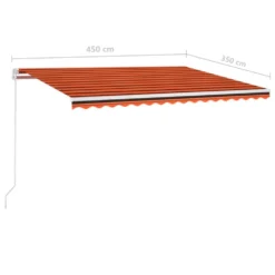 VIDAXL Auvent Manuel Rétractable Avec Led 450x350 Cm Orange Et Marron 13 VIDAXL Auvent Manuel Rétractable Avec Led 450x350 Cm Orange Et Marron -Pas Cher Jardinoa Magasin 645a95b0e05262.64214900