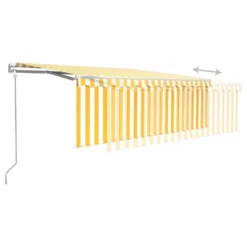 VIDAXL Auvent Automatique Rétractable Avec Store 4,5x3 M Jaune Et Blanc -Pas Cher Jardinoa Magasin 645a95b7cdad43.29697119