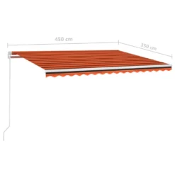 VIDAXL Auvent Manuel Rétractable 450x350 Cm Orange Et Marron -Pas Cher Jardinoa Magasin 645a95c1daac13.01338709