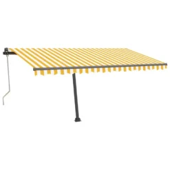 VIDAXL Auvent Automatique Sur Pied 450x300 Cm Jaune/blanc -Pas Cher Jardinoa Magasin 645a95c378cda6.09342165