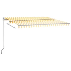 VIDAXL Auvent Automatique Sur Pied 450x300 Cm Jaune/blanc -Pas Cher Jardinoa Magasin 645a95c37eec05.53983057