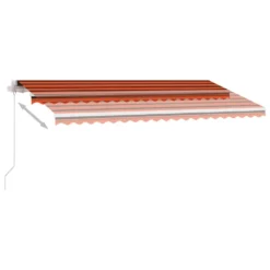 VIDAXL Auvent Manuel Rétractable Avec Led 400x350 Cm Orange Et Marron -Pas Cher Jardinoa Magasin 645a95cc01c475.47347517