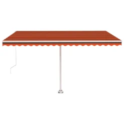VIDAXL Auvent Manuel Rétractable Avec Led 400x350 Cm Orange Et Marron -Pas Cher Jardinoa Magasin 645a95cc04e245.09780472