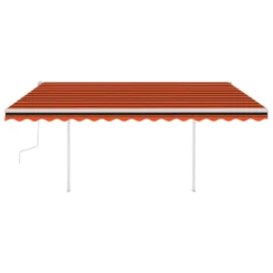 VIDAXL Auvent Manuel Rétractable Avec Led 4x3,5 M Orange Et Marron -Pas Cher Jardinoa Magasin 645a95cdaedd82.52486993