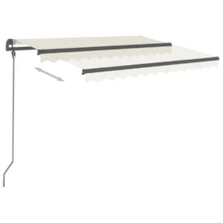 VIDAXL Auvent Manuel Rétractable Avec Poteaux 3,5x2,5 M Crème -Pas Cher Jardinoa Magasin 645a95d47946d6.25695988