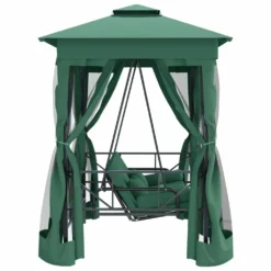 VIDAXL Tonnelle De Jardin Banc Pivotant Convertible Vert Tissu Acier -Pas Cher Jardinoa Magasin 645a96a5440329.28592391