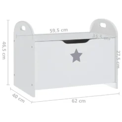 VIDAXL Banc De Rangement Pour Enfants Blanc 62x40x46,5 Cm Mdf -Pas Cher Jardinoa Magasin 645a96bb78a8e8.94840308