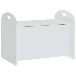 VIDAXL Banc De Rangement Pour Enfants Blanc 62x40x46,5 Cm Mdf -Pas Cher Jardinoa Magasin 645a96bb836f18.30073644